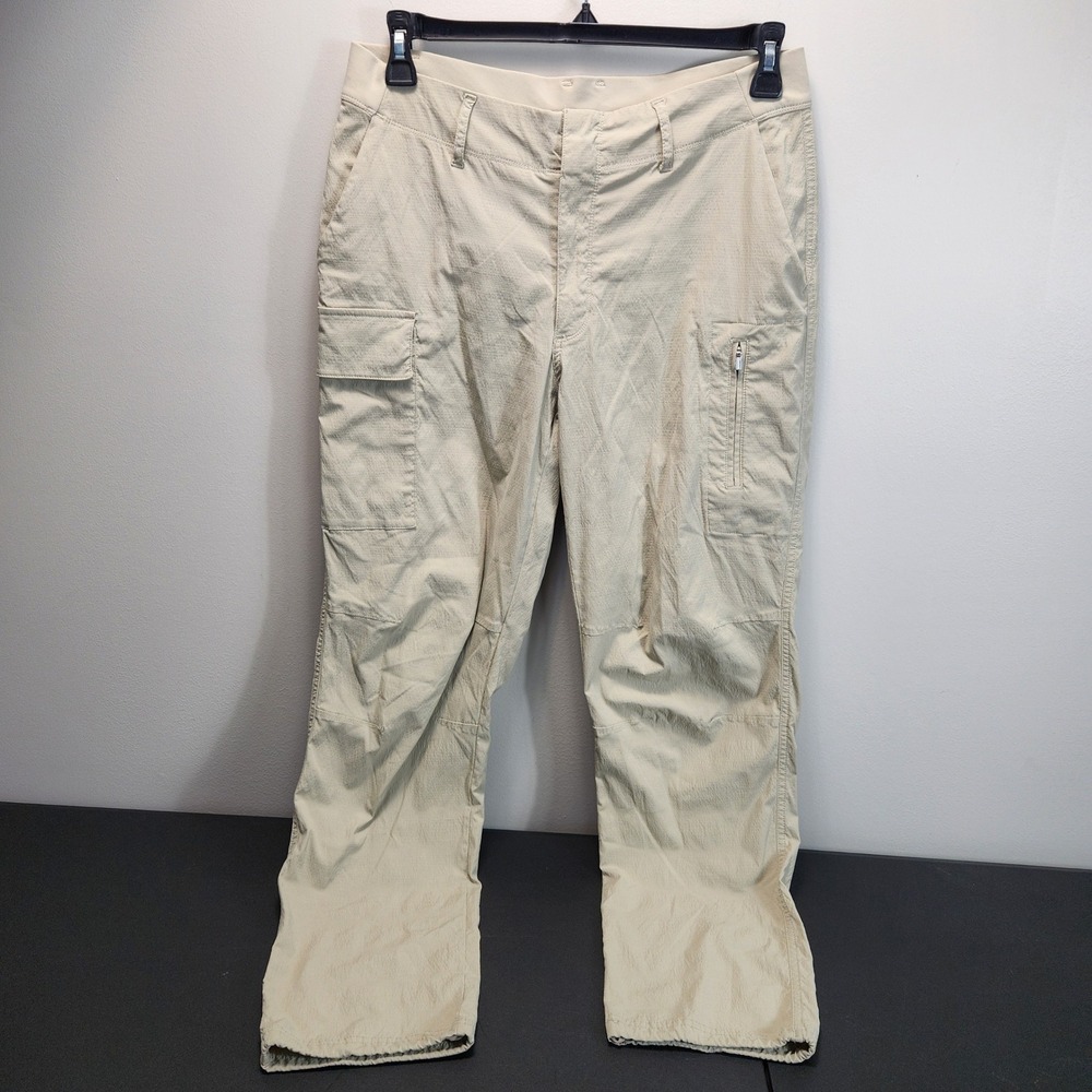Athleta Trekkie Utility Cargo Pant Beige Tan Hiking Outdoor Pants Womens 12